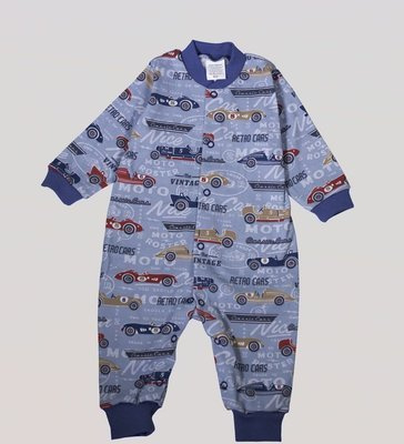 Samochody Martex pajacyk niemowlęcy bez stópek jeans