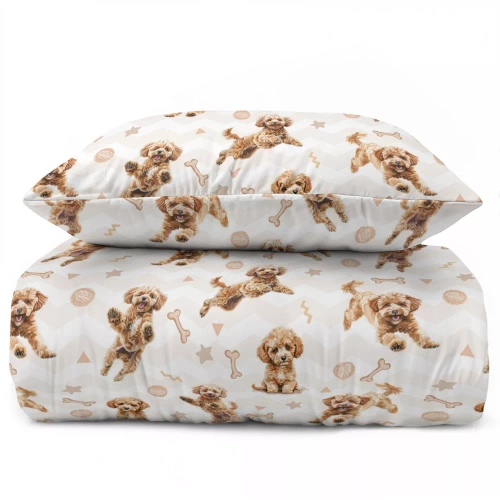 5451 A Rudy Piesek Pościel dziecięca bawełniana Detexpol beżowy