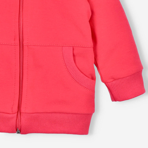 ABN-4054/KOR Kolorowy Las Bluza dresowa z kapturem z bawełny organicznej Nini malinowy