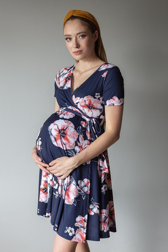 122 Sukienka ciążowa  i do karmienia MIRACLE- biały