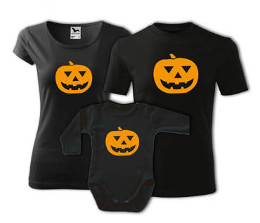 MAMA TATA DZIECKO Moocha zestaw koszulek rodzinnych na HALLOWEEN czarny
