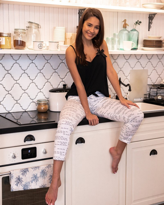 Sensis Antonella Piżama damska - czarny-biały