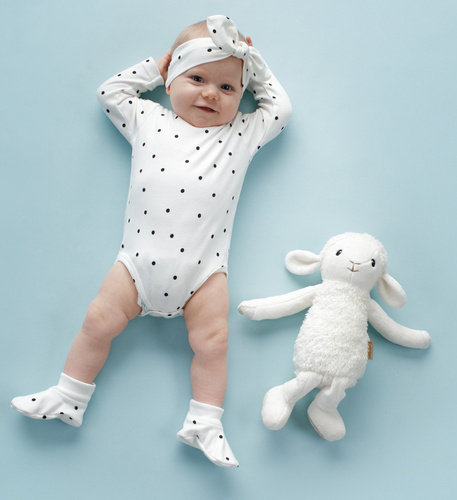 Tres Bien Pinokio Body z długim rękawem - ecru groszki