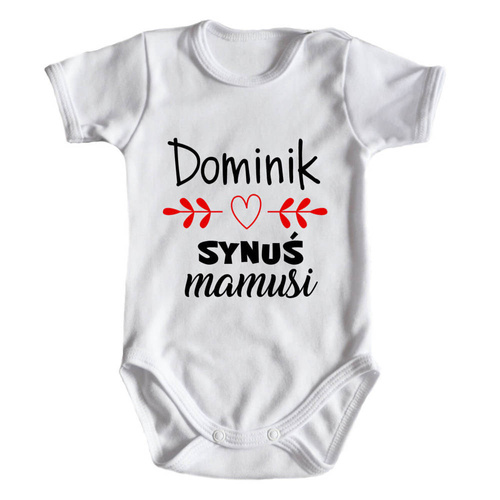 Body długi rękaw "Synuś mamusi z imieniem" Moocha biały
