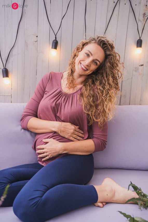 Kangaroo Milk&Love bluzka ciążowa i do karmienia z rękawem 7/8 rose brown