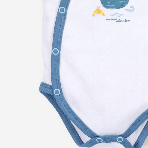 ABN-5002/BIA Piraci Body kopertowe krótki rękaw z bawełny organicznej Nini biały