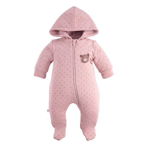 Hearts & Bears Eevi Dresowy Pajac z kapturem - róż