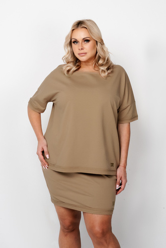 Karina spódnica damska mini Italian Fashion - camel