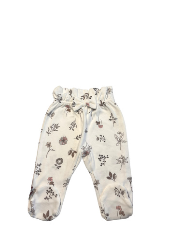 Mamatti PG15215 – półśpiochy niemowlęce białe w listki, z wysokim stanem