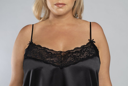 Dotyk Piżama Damska wąskie ramiączko, krótkie spodenki Italian Fashion - czarna 