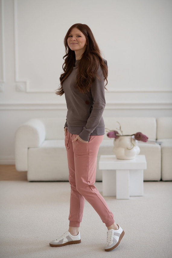 Spodnie Milk&Love dresowe ciążowe herbal rose