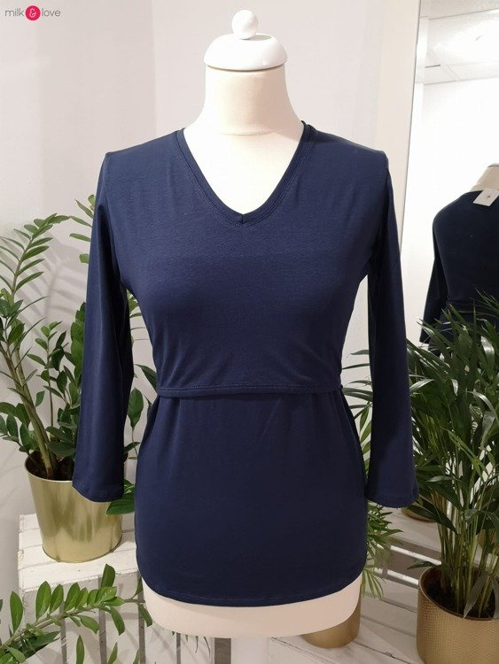 Bluzka do karmienia i ciążowa z dekoltem w serek Milk Shirt czerwona