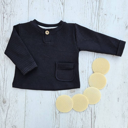 "Natural Waffel" Makoma Bluza polo black