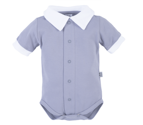 045KR Szary Little Gentleman Body z krótkim rękawem Marija - szary