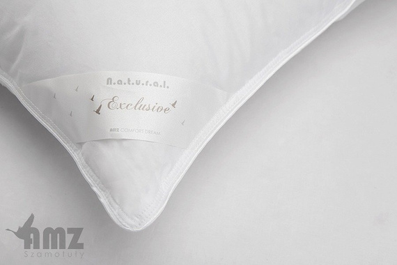 Poduszka puchowa 70% Basic + AMZ biały