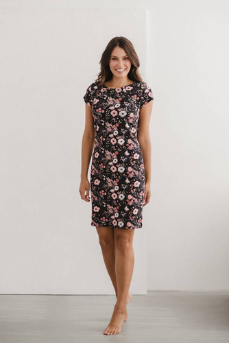 Sukienka do karmienia Milky Dress Milk&Love kwiaty na czarnym