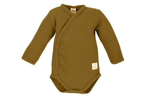  "Natural Waffel" Makoma Body dzidziuś z długim rękawem golden brown 