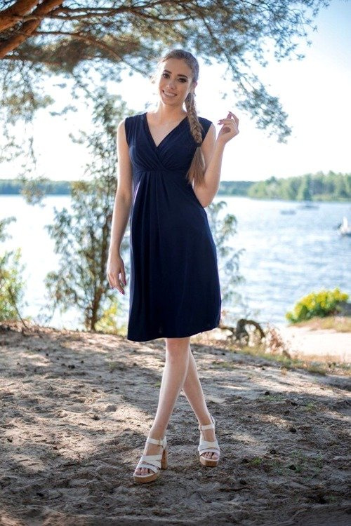 808 Sukienka bez rękawków do karmienia MIRACLE- czarna