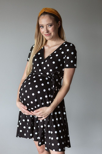 122 Sukienka ciążowa  i do karmienia MIRACLE- czarny