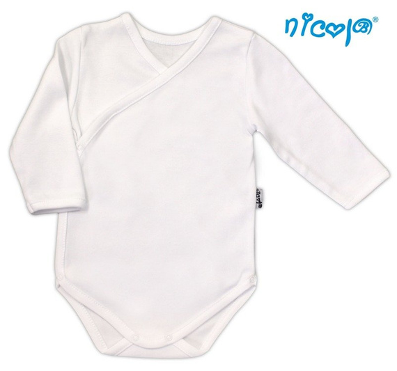 081 Body rozpinane z długim rękawem "Basic" Nicol - ecru