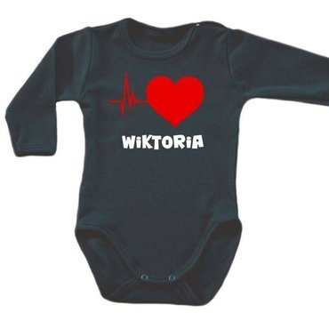 Body długi rękaw "Puls serca" Moocha czarny