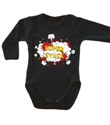 "SUPER SYN" Moocha body długi rękaw czarny