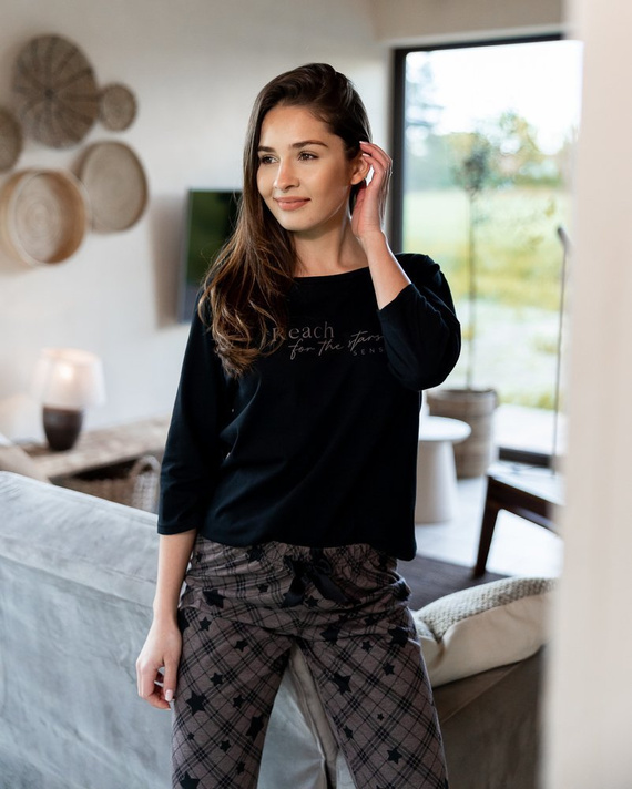 Sensis Reach For The Stars Piżama damska - czarny-brązowy