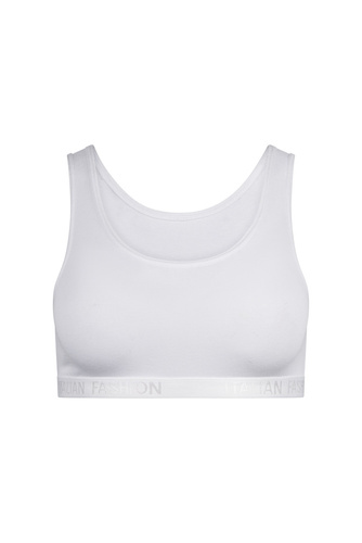 Nikola Italian Fashion Stanik dziewczęcy, szerokie ramiączko -biały