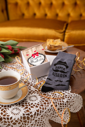 M40D Super Dziadek Italian Fashion Skarpety- grafit