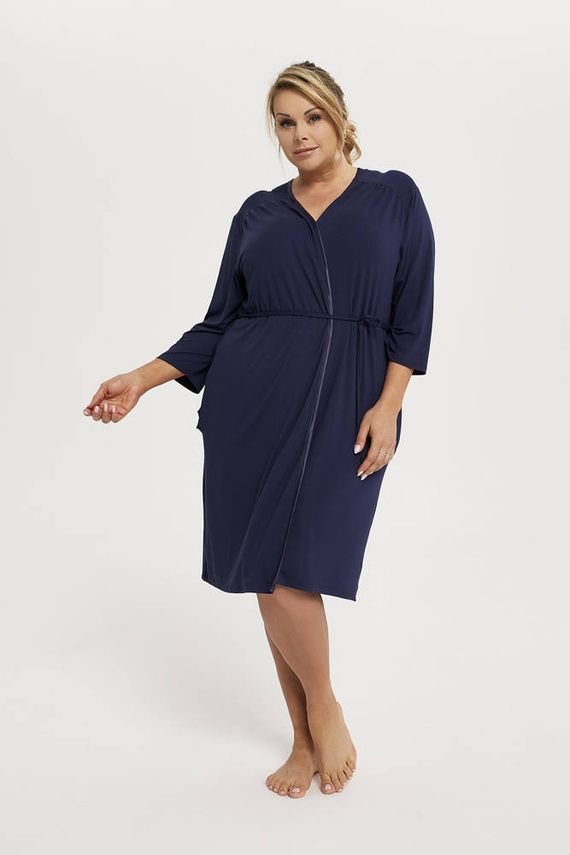 Song Szlafrok Damski 3/4 rękaw Italian Fashion - granatowy