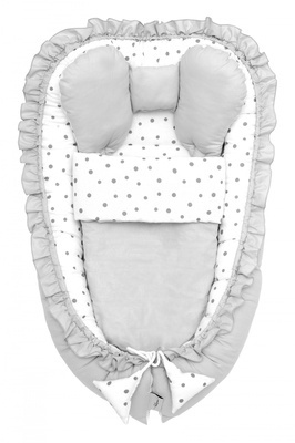 Confetti Belisima Kokon niemowlęcy z kołderką- szary