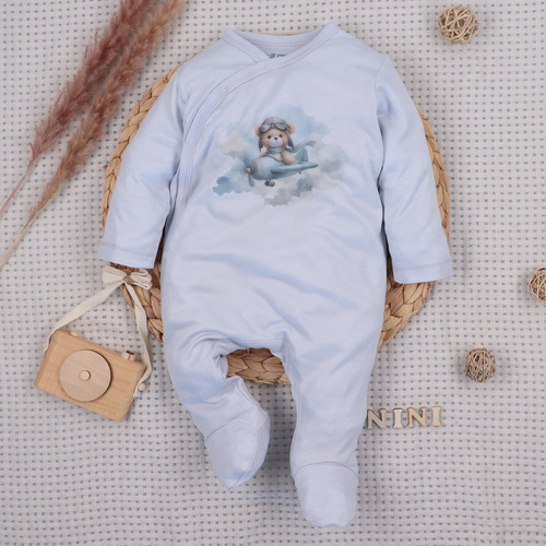 NINI BABY BEAR PILOT pajac niemowlęcy 100% bambus polski ABN-5749