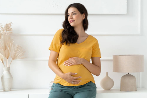 M-Shirt Bluzka ciążowa i do karmienia V-neck Milk&Love banana