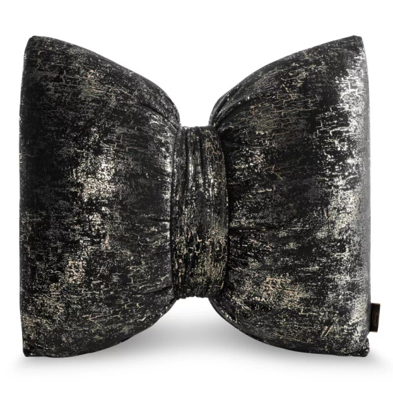 Kokarda 1 Poduszka świąteczna Eurofirany czarny 45x55 – welwetowa kokarda