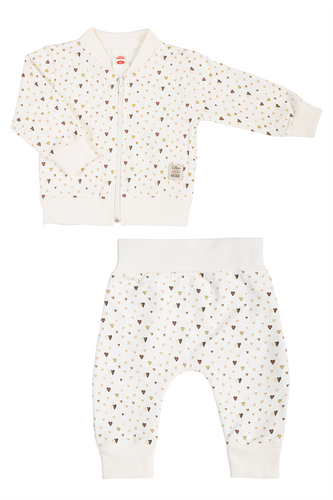 "Hearts Brown" Makoma Dres niemowlęcy