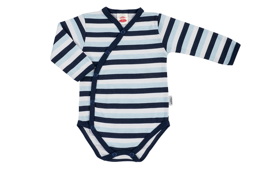 "Strip Types" Makoma Body dzidziuś z długim rękawem granatowy