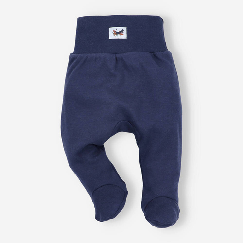 ABK-0012/SAM Samoloty Komplet niemowlęcy z bawełny organicznej Nini granatowy