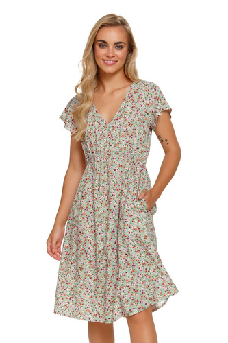 TW.5136 Koszula Nocna Doctor Nap - green flowers
