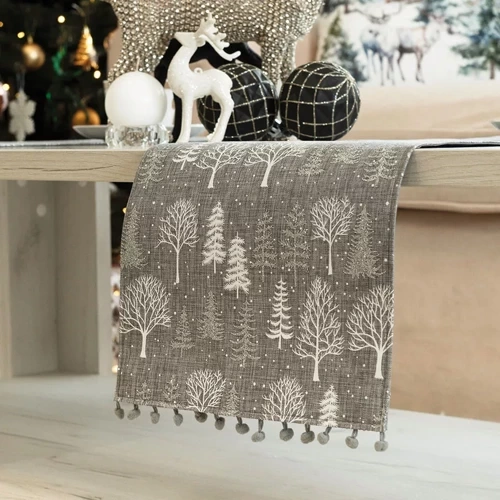 360000 Zimowa magia bieżnik świąteczny Markizeta szary