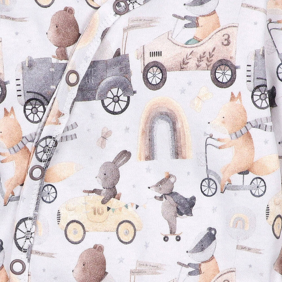 ABN-4701/SAM Cute Cars Body kopertowe z bawełny organicznej Nini druk