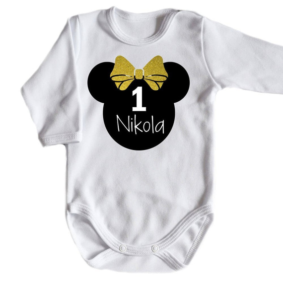 Body długi rękaw 1" urodziny roczek" Moocha czerwony