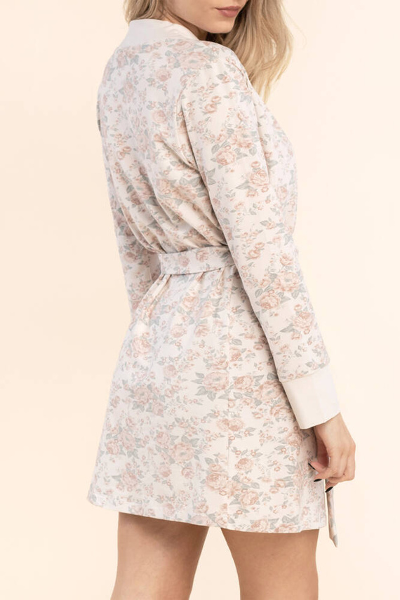 51 Kwiaty Szlafrok damski Bonamera beżowy