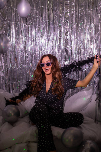 Ria Piżama Damska krótki rękaw, długie spodnie Italian Fashion - druk