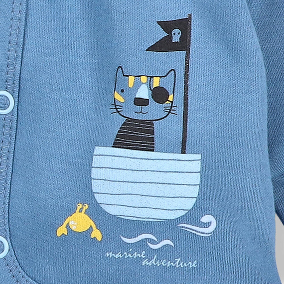 Piraci Bluza dresowa rozpinana z bawełny organicznej Nini niebieski