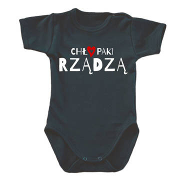 "CHŁOPAKI RZĄDZĄ" Moocha body krótki rękaw czarny