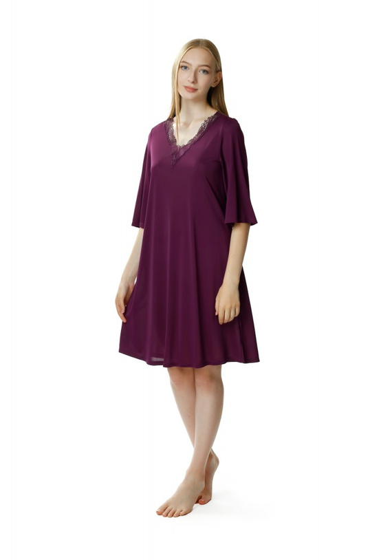 86400 Elena koszula nocna damska Mewa bakłażanowy