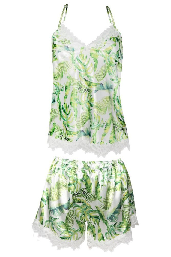 Flowers Komplet piżama damska DKaren -DK-KV biały 011