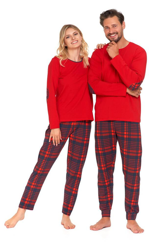 PDD5100-007 Piżama damska długi rękaw, długie spodnie Moraj - czerwony