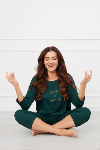 Natura Piżama Damska 3/4 Italian Fashion - zielony