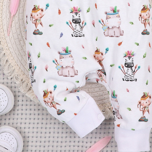 ABN-5537 Śpiochy niemowlęce Happy Animals Nini z bawełny organicznej – bezniklowe napy, hipoalergiczne, polska produkcja